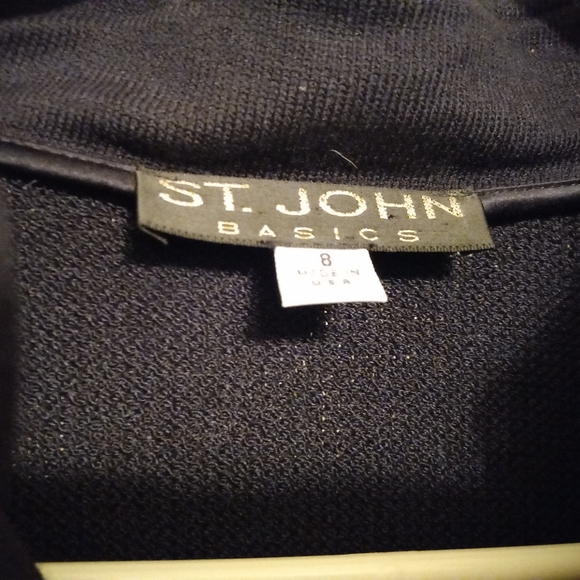 St John Basics 8 M Black Button Front Santana Knit Jacket - Picture 4 of 4